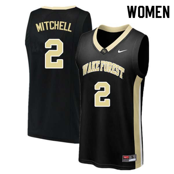 Women #2 Donovan Mitchell Wake Forest Demon Deacons College Basketball Jerseys Sale-Black